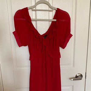 Reformation long red dress with peekaboo back